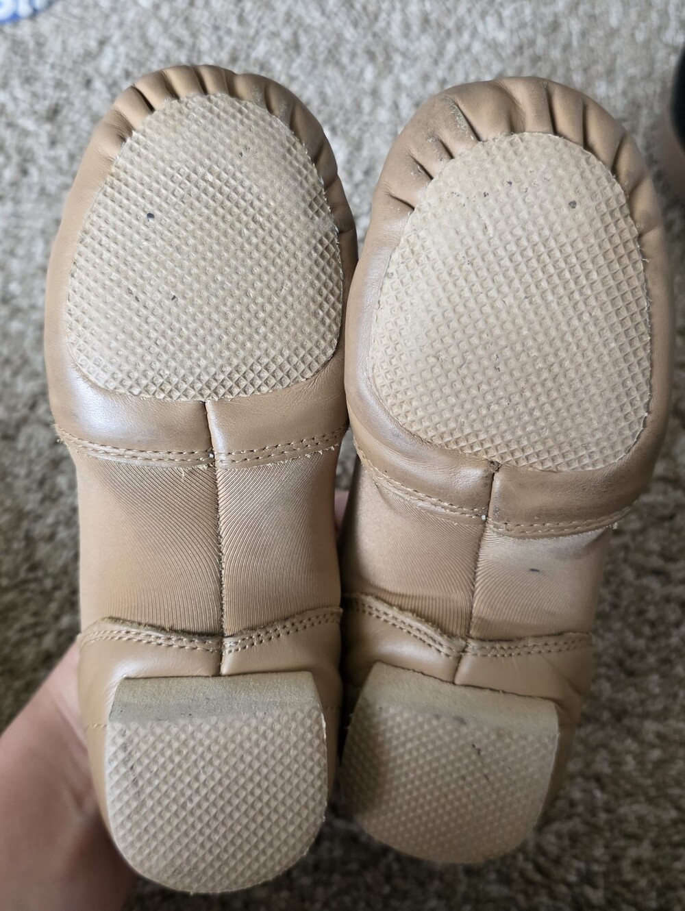 Jazz Neutral Tan Slip-On Leather Dance Shoes - Picture 4 of 5